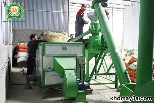 Khả năng kết nối linh hoạt với máy ép cám trong dây chuyền