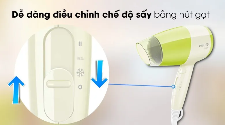 Máy sấy tóc 1200W Philips BHC015 dễ điều chỉnh nhiệt độ