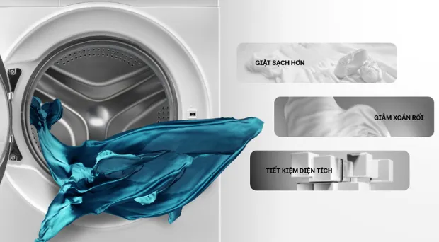 Quần áo được chăm sóc tối ưu bằng máy giặt cửa trước giúp giảm hiện tượng sờn vải