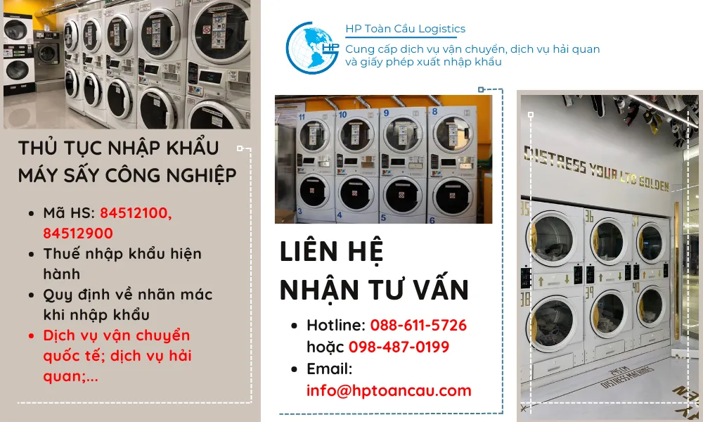 Thủ tục và thuế nhập khẩu máy sấy công nghiệp