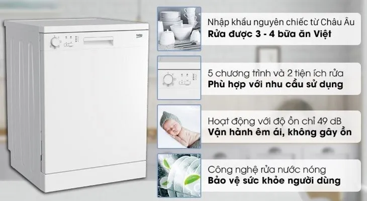 Hướng dẫn lắp đặt máy rửa chén độc lập Beko DFN05311W tại nhà