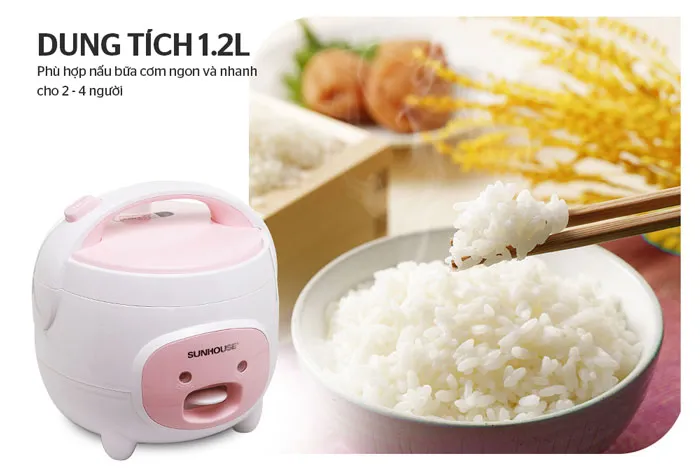 Mẫu nồi cơm điện cơ dung tích nhỏ 1.2 lít với thiết kế gọn nhẹ cho tốc độ nấu nhanh