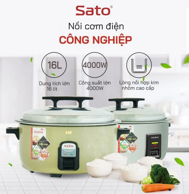 nồi cơm điện công nghiệp sato 16L