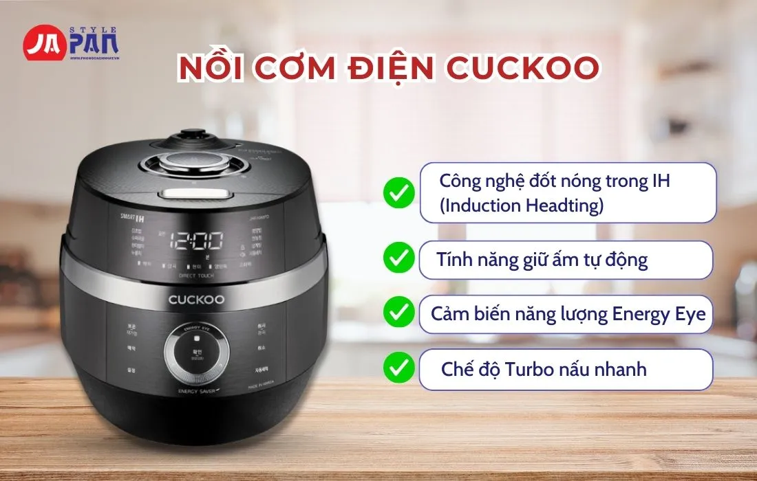 Nồi cơm điện Cuckoo thiết kế sang trọng với bảng điều khiển cảm ứng thông minh