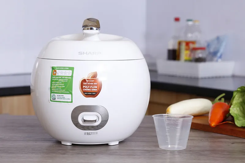 Nồi cơm nắp gài Sharp KS-A08V-WH Trắng-1