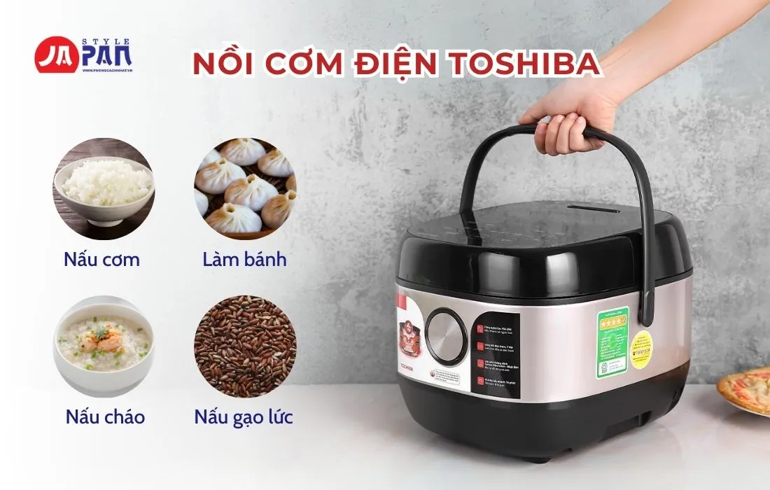 Nồi cơm điện Toshiba cao tần với lòng nồi dày giúp truyền nhiệt đồng đều