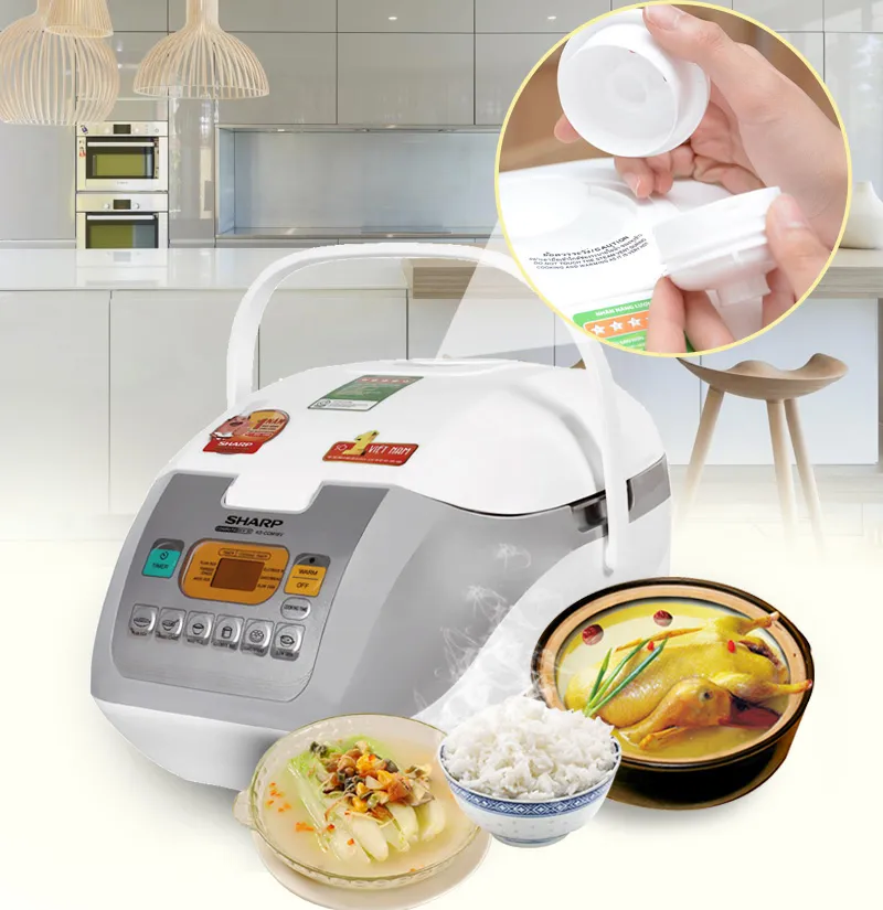 Nắp thoát hơi hạn chế mất hơi nước, giúp giữ lại được lượng vitamin có sẵn trong gạo, tháo rời dễ vệ sinh