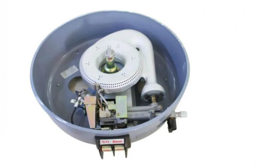 Bảng điều khiển nồi cơm gas Rinnai với 2 nút đánh lửa và nấu cơm