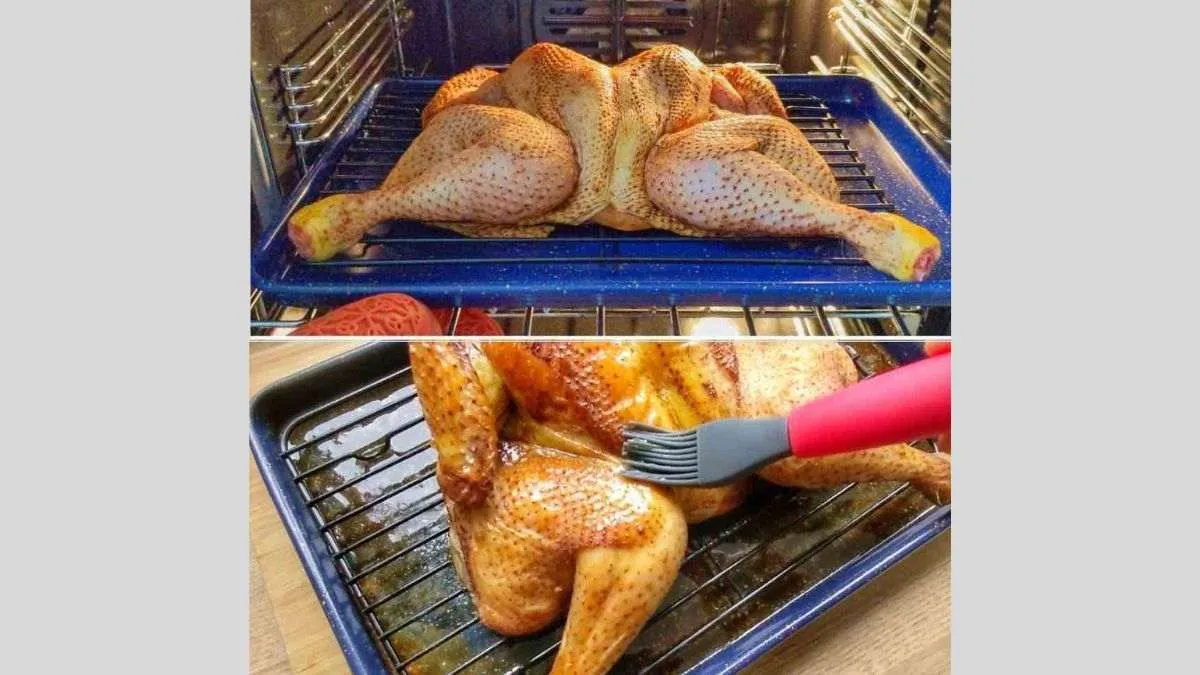 Nướng gà bằng lò vi sóng - Cách chế biến món gà nướng mật ong bước 2