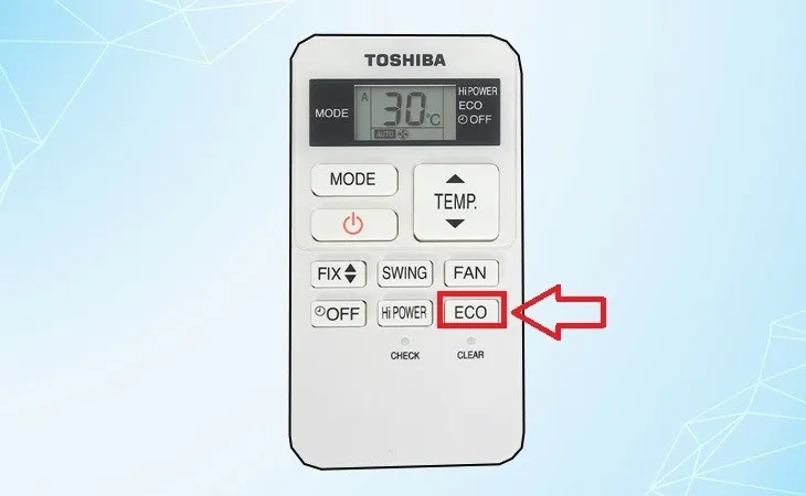 nút Eco trên máy lạnh Toshiba 6