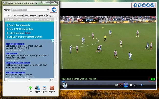 Phần mềm xem tivi trên laptop Sopcast