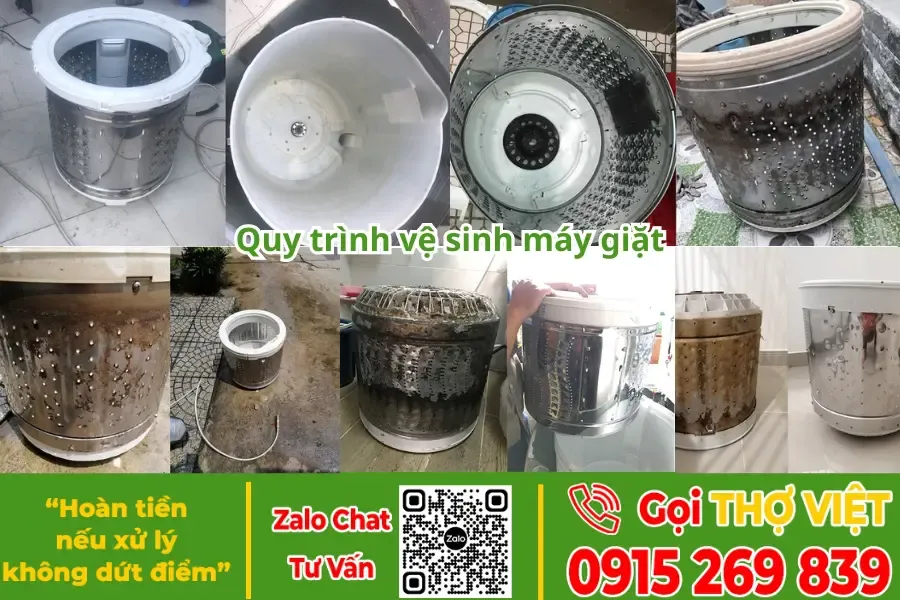 Quy trình vệ sinh máy giặt