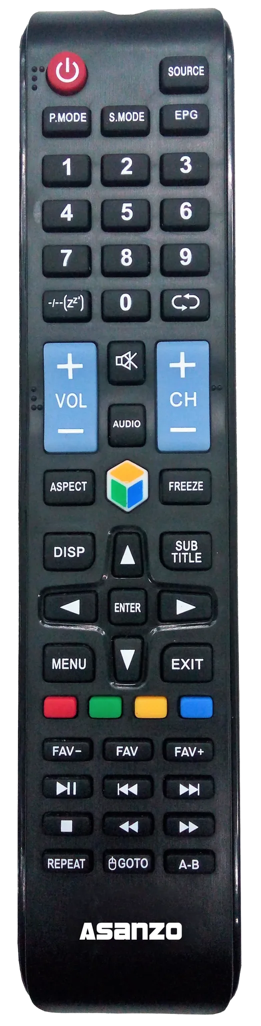 Remote đi kèm theo tivi Asanzo 32S610 với các phím bấm nhạy và trực quan