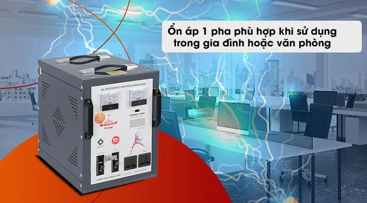 Ổn áp Robot 5KVA bảo vệ máy lạnh khỏi dao động điện áp
