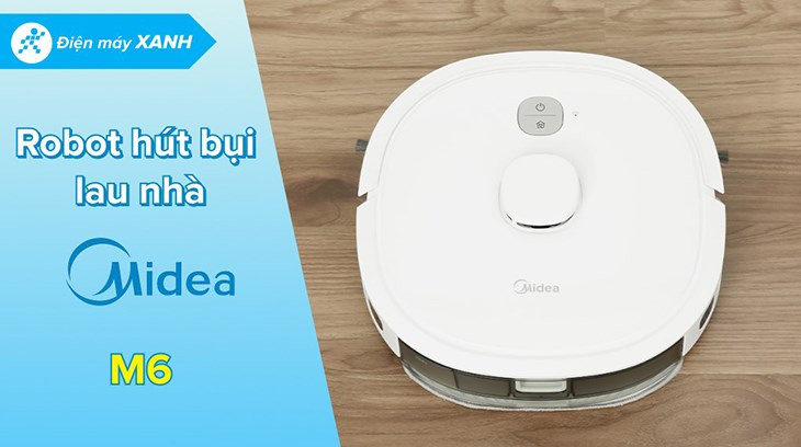 Robot hút bụi Midea trắng trang nhã, thiết kế nhỏ gọn