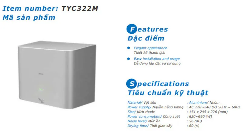 Máy sấy tay cho khu công cộng