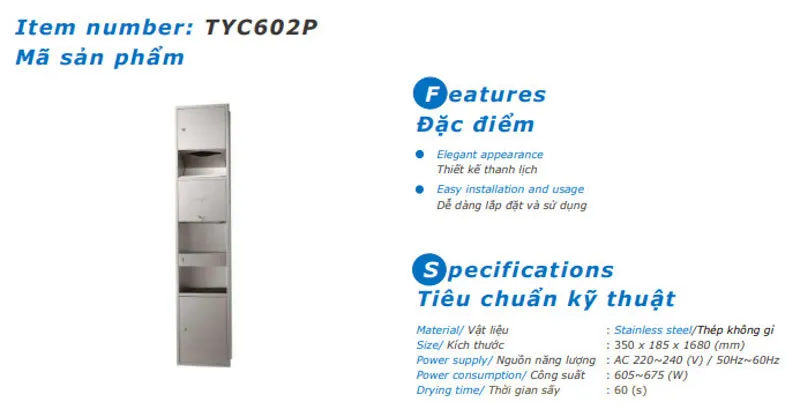 Lưu ý lắp đặt TYC602P