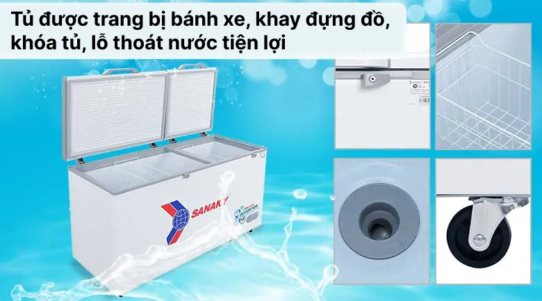 Trang bị khóa an toàn và bánh xe giúp việc sử dụng thuận tiện và bảo mật hơn