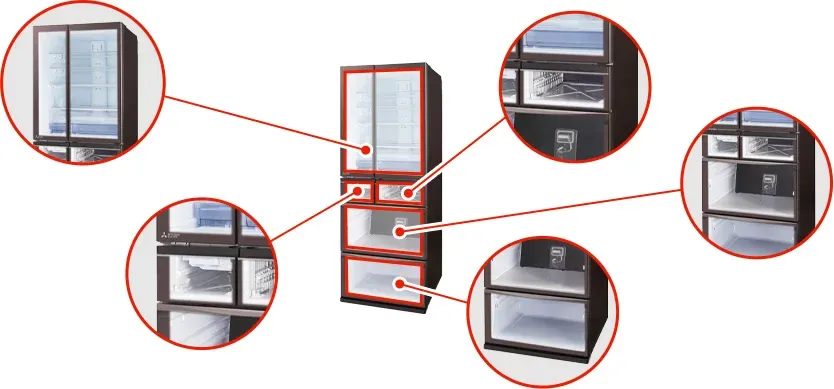 Tủ lạnh Mitsubishi MR-WXD70G, dung tích 700 lít