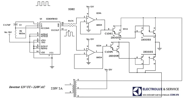 Sơ đồ chi tiết bo mạch điều khiển của các dòng máy giặt Toshiba