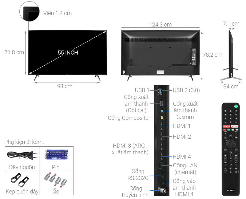 Tivi Sony 55 Inch KD-55X8000H: Đánh Giá Chi Tiết & Trải Nghiệm Vượt Trội