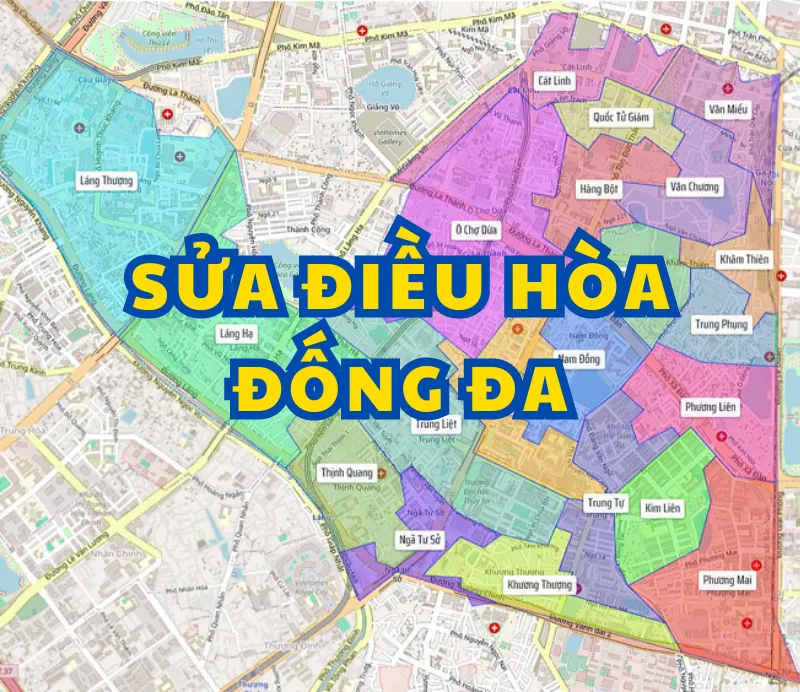 Thợ sửa điều hòa chuyên nghiệp tại Đống Đa đang kiểm tra dàn nóng