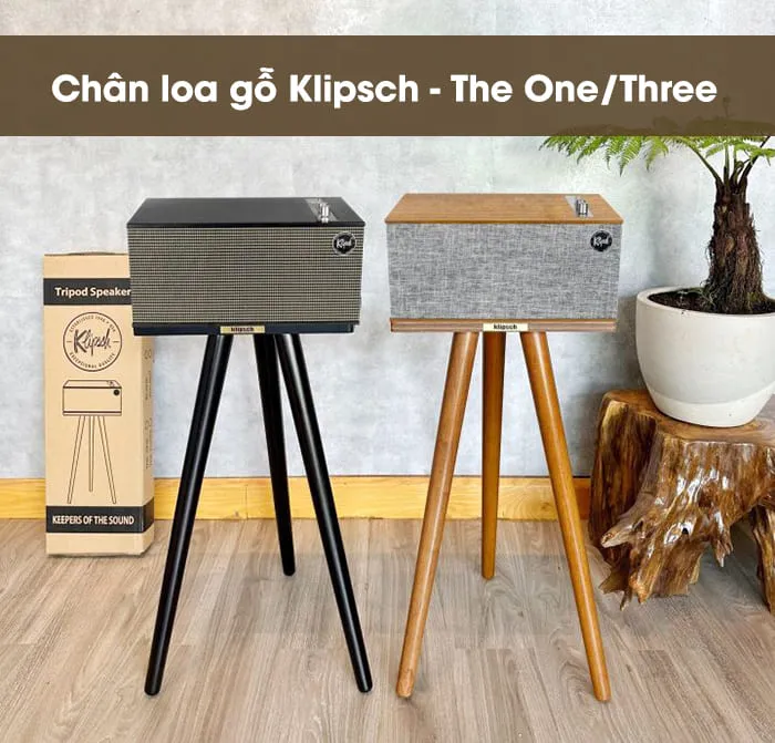 Mẫu chân loa gỗ đẹp Klipsch - The One/Three làm từ gỗ óc chó