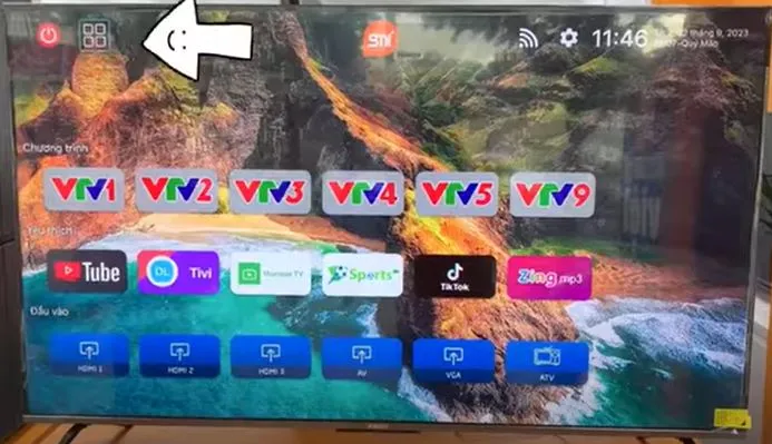 Hướng dẫn mở mục ứng dụng trên giao diện tivi Xiaomi để bắt đầu cài đặt