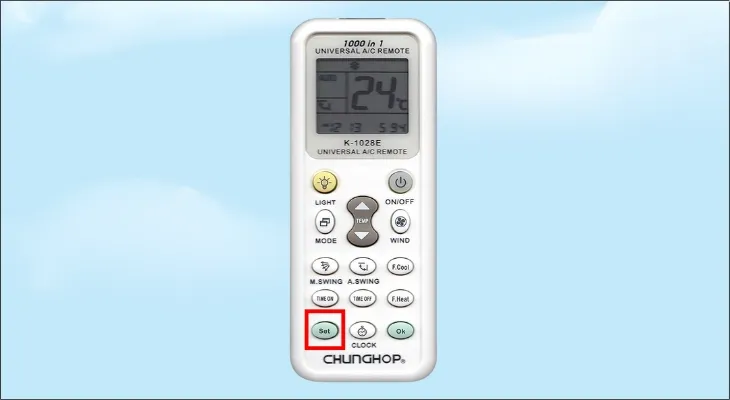 Nhấn giữ nút SET trong 5-6 giây để kích hoạt chế độ cài đặt