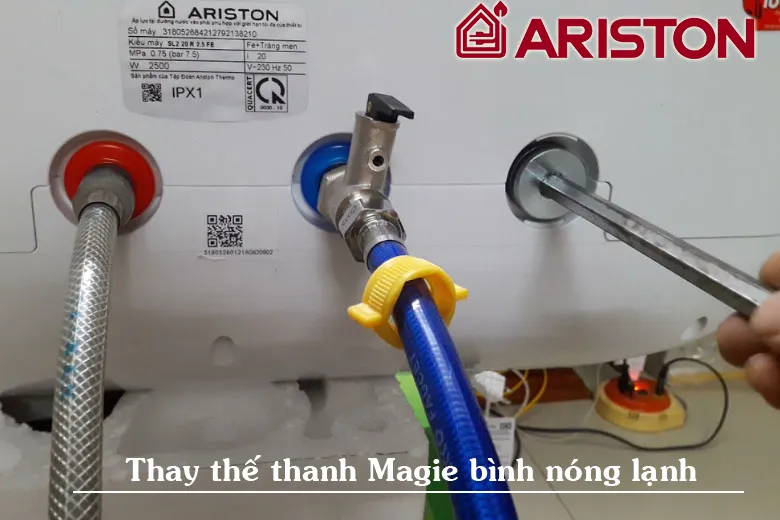 Các bước thay thế thanh Magie bình nóng lạnh Ariston