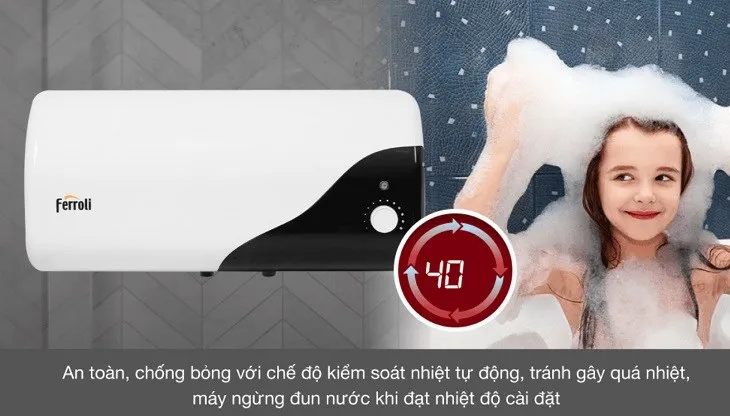 Máy nước nóng Ferroli 20 lít tích hợp thanh magie chống bám cặn