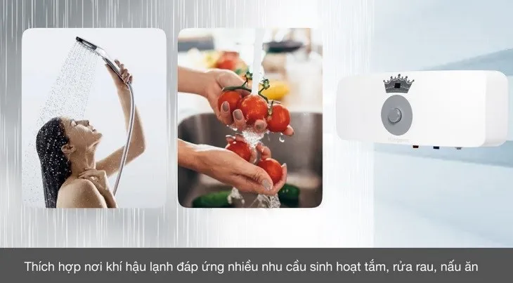 Bình nóng lạnh Kangaroo 22 lít phù hợp cho gia đình 3 người