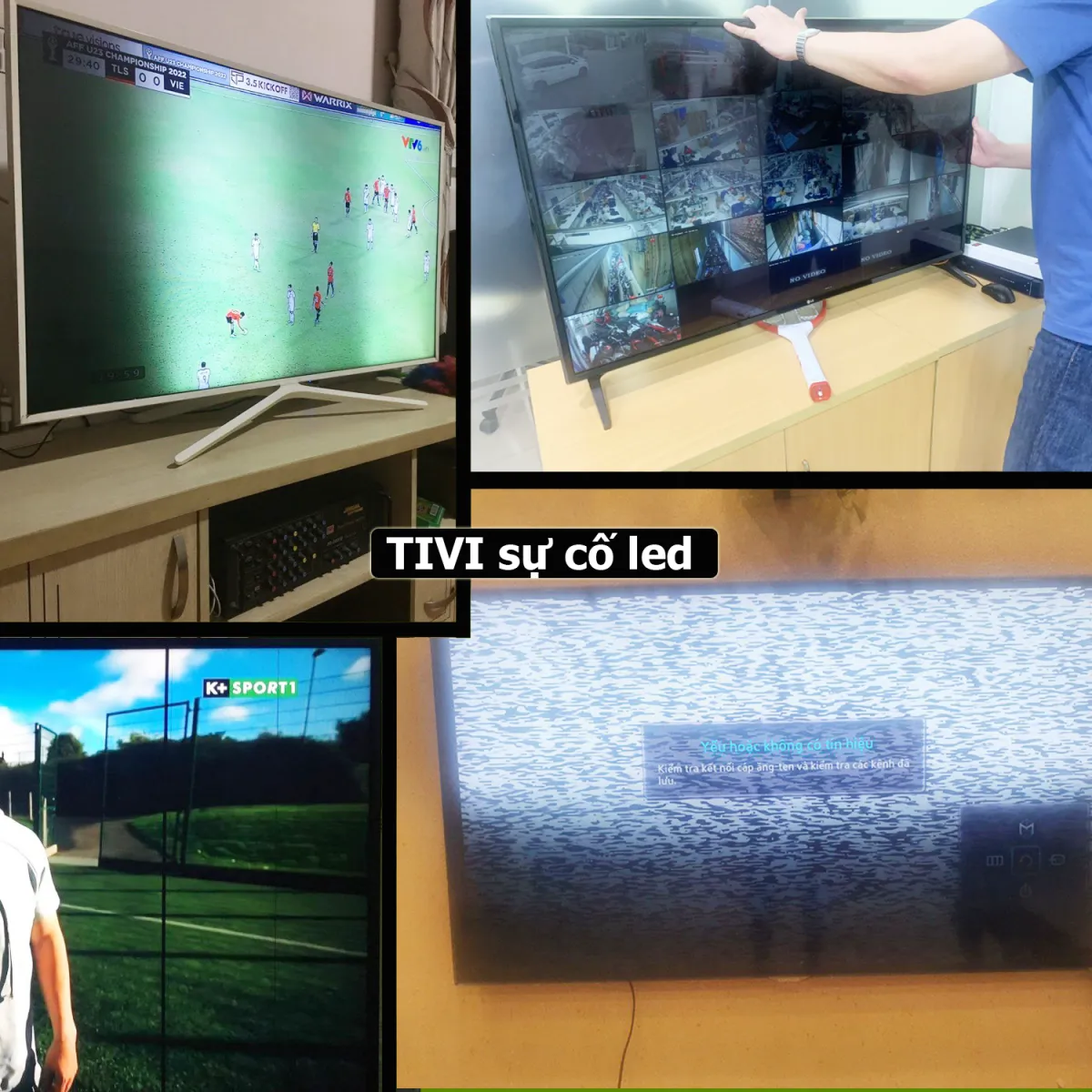 Hình ảnh kỹ thuật viên thay đèn LED tivi