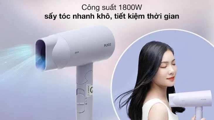 Máy sấy tóc 1800W Flyco FH6277VN công suất 2200W