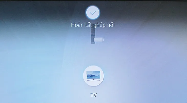 Tivi thông báo kết nối thành công với remote