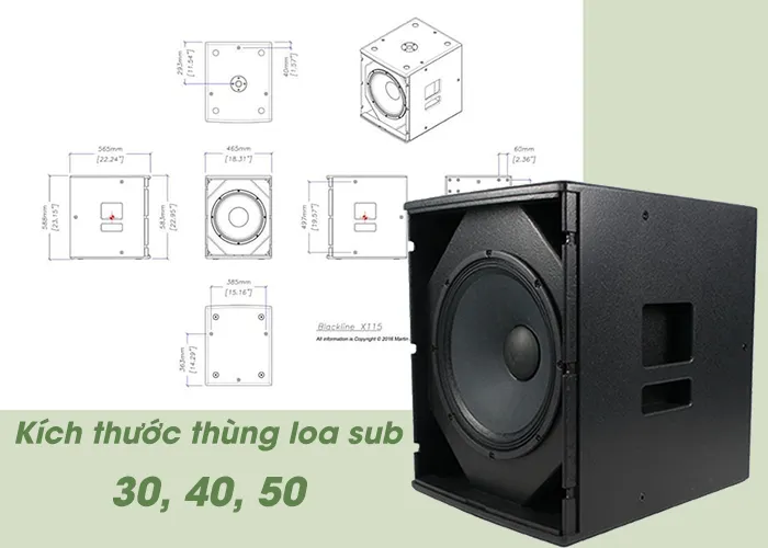 Thùng loa có củ bass 30, 40, 50cm