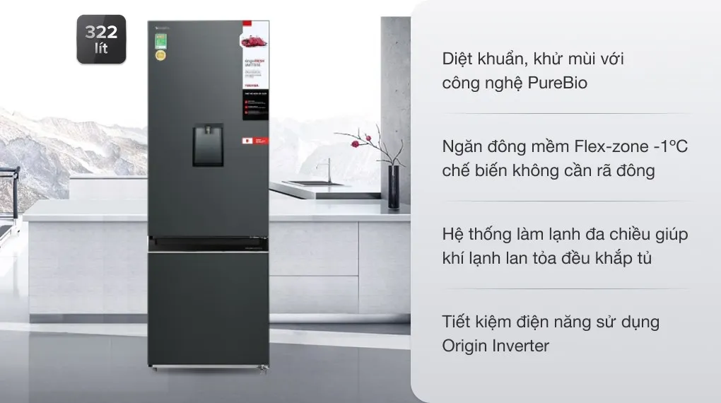 Tủ lạnh Toshiba tích hợp nhiều công nghệ đa năng