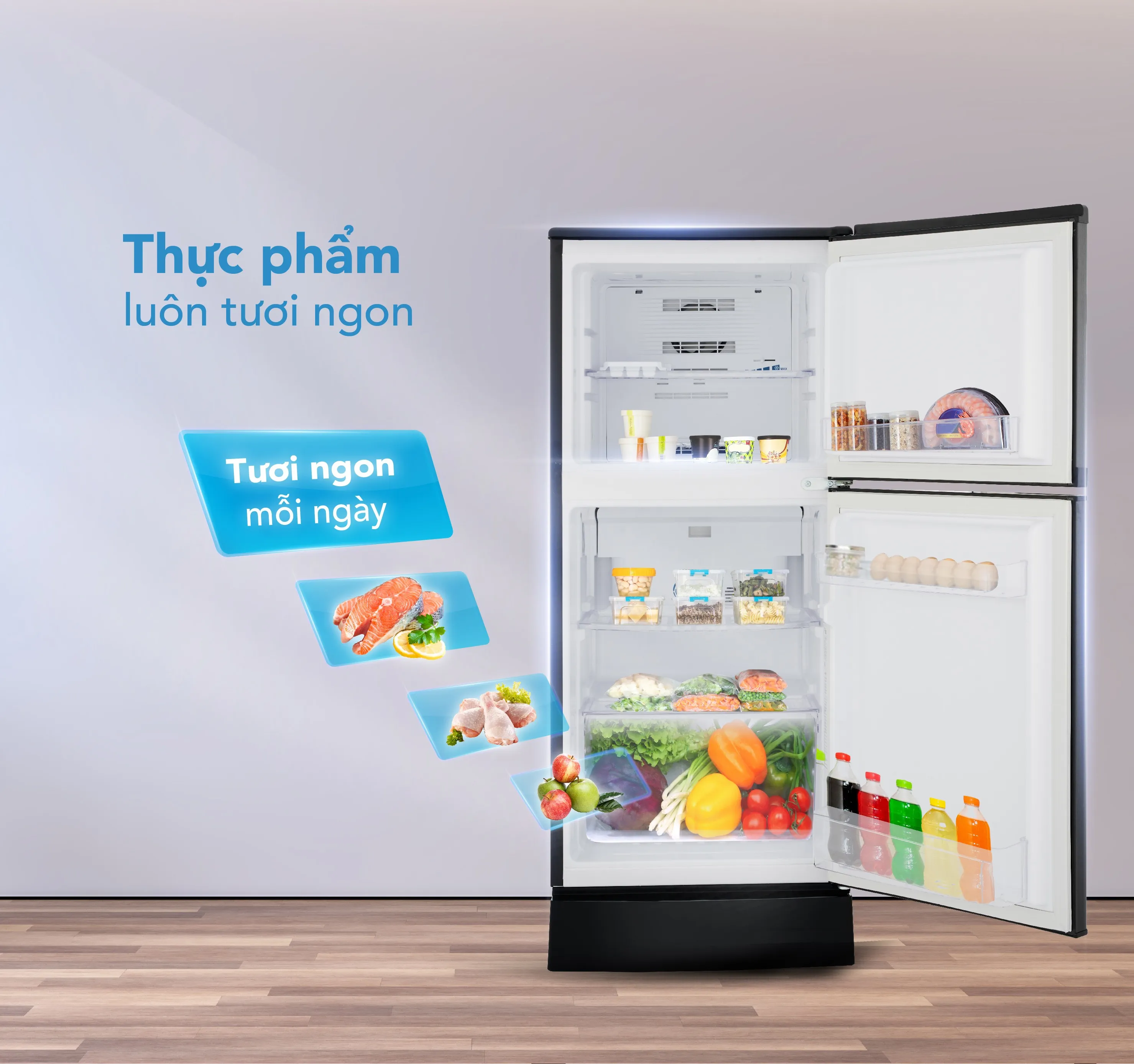 Cơ chế làm lạnh đa chiều giúp bảo quản thực phẩm đồng đều