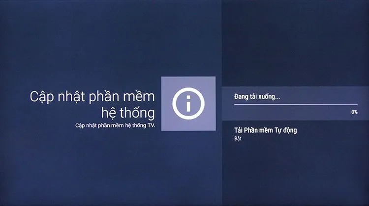 Thực hiện các bước cập nhật phần mềm mới nhất để tối ưu hóa hoạt động của tivi Sony