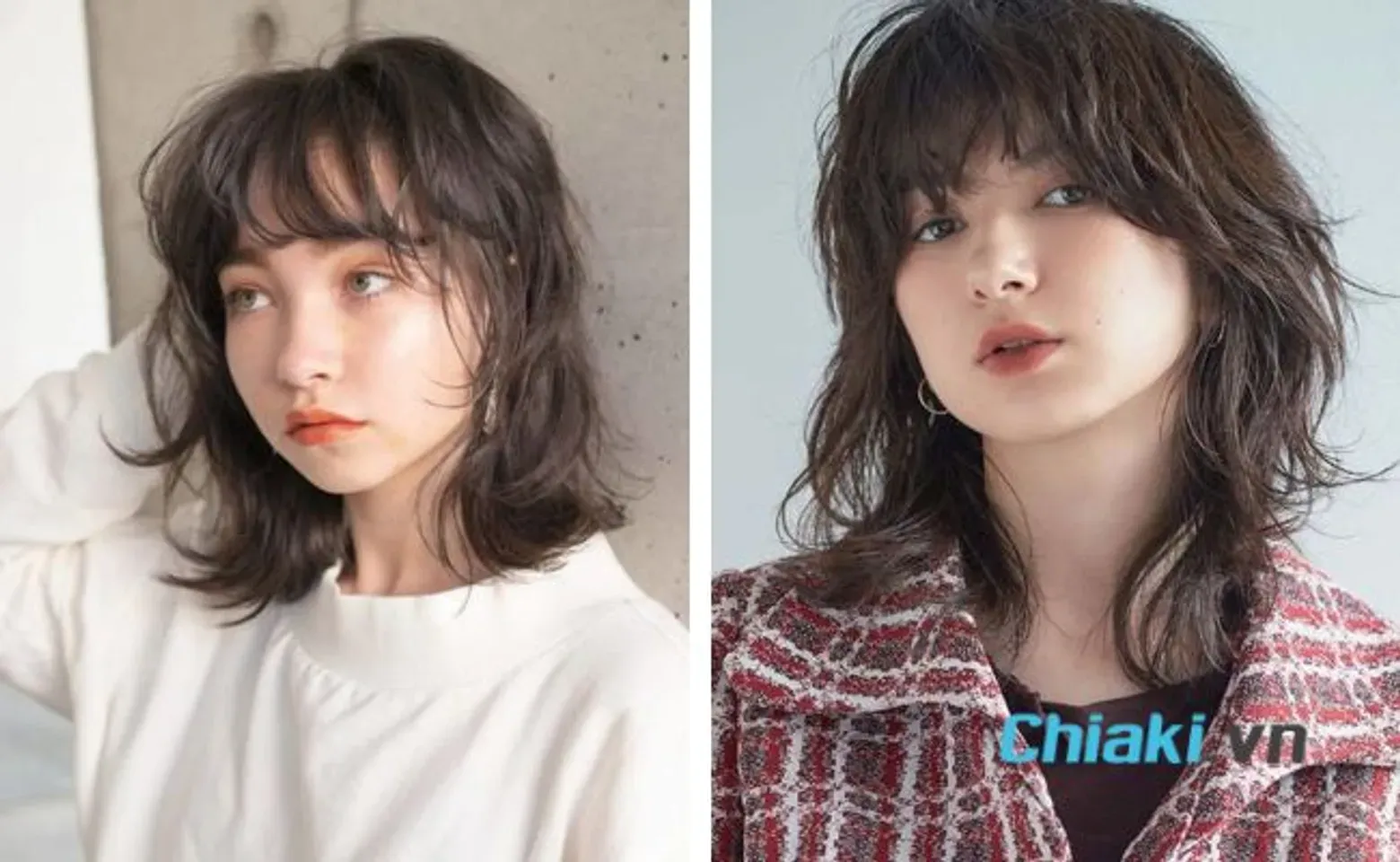 Tóc mullet nữ uốn xoăn lơi