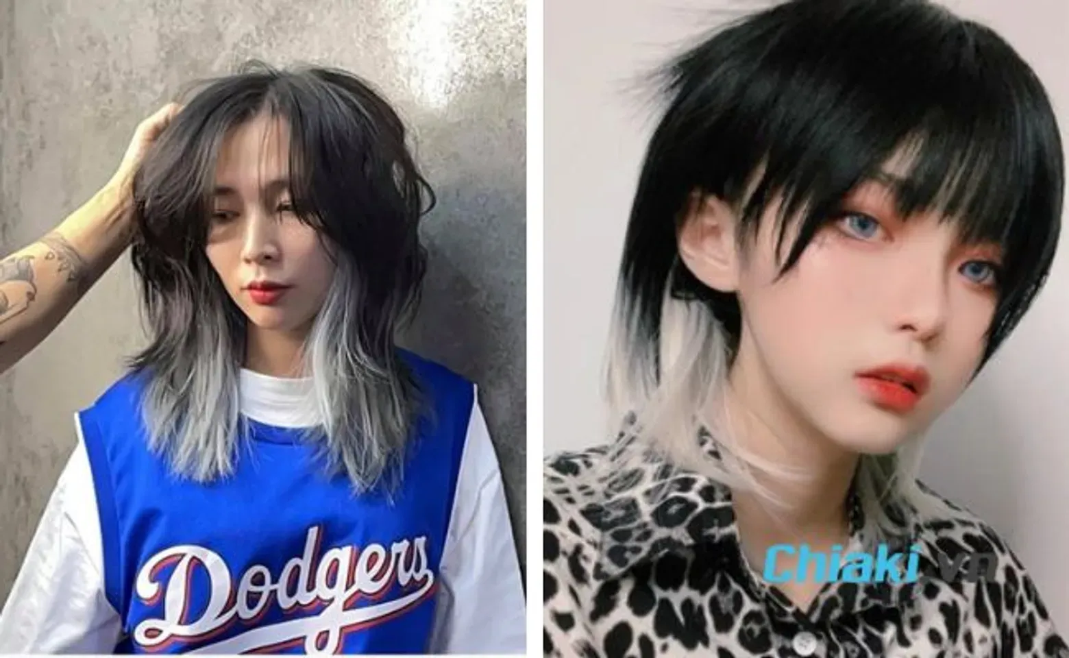 Tóc nữ mullet highlight