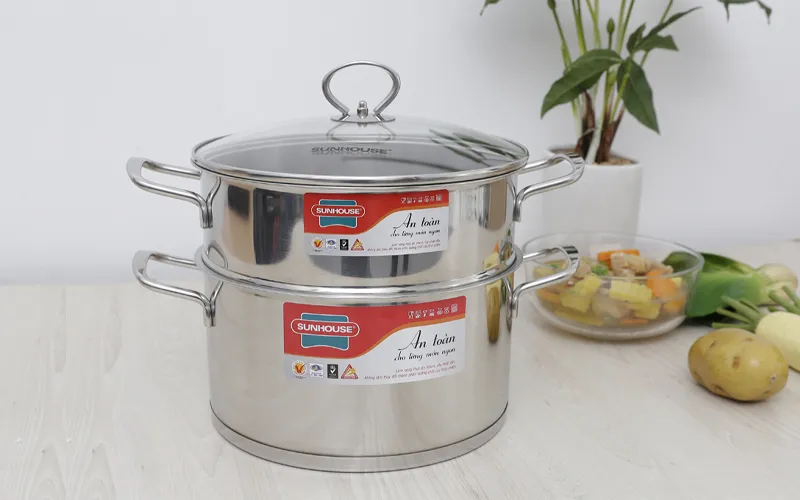 Bộ nồi Sunhouse 5 đáy với khả năng tương thích đa bếp