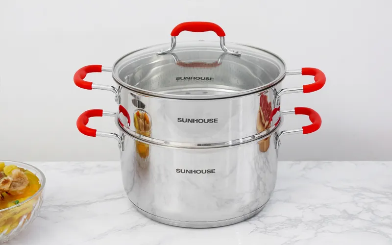Bộ nồi Sunhouse đáy 5 lớp composite truyền nhiệt vượt trội