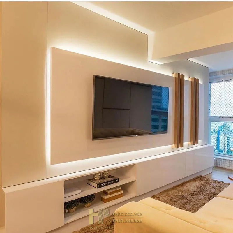 Thiết kế hệ thống chiếu sáng sau tivi tạo hiệu ứng