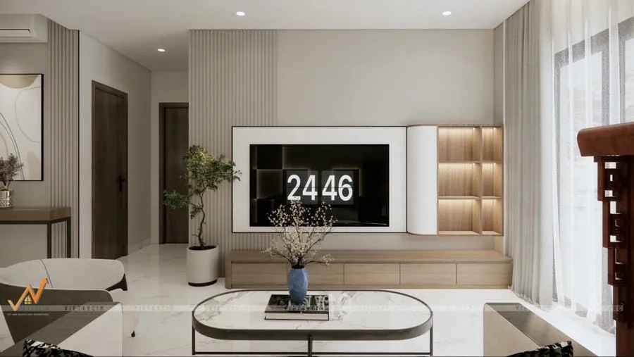 Cách trang trí tivi treo tường theo phong cách tối giản