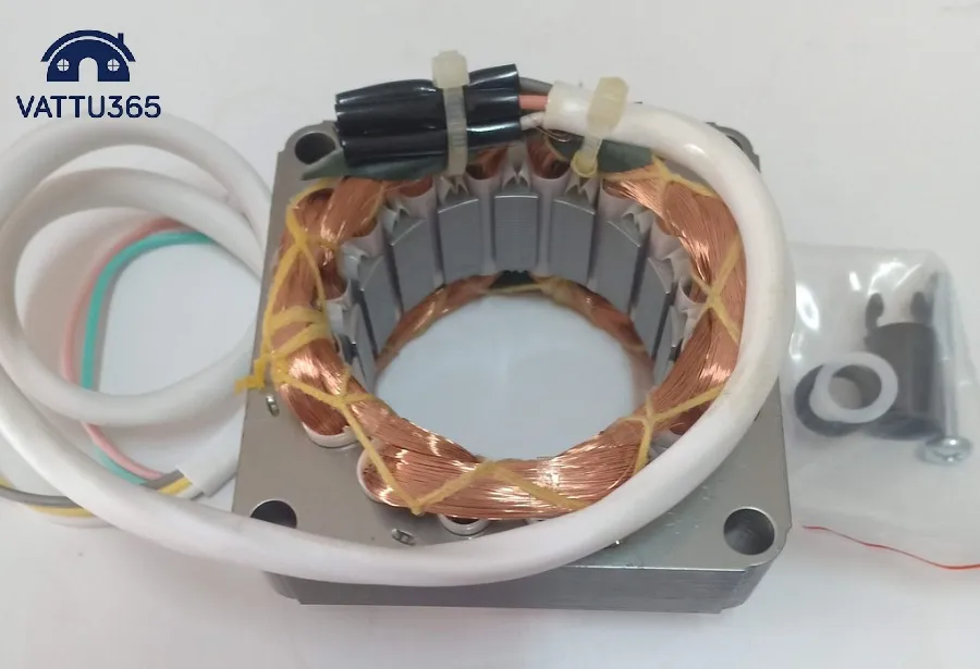 Cận cảnh cuộn dây đồng nguyên chất bên trong động cơ quạt