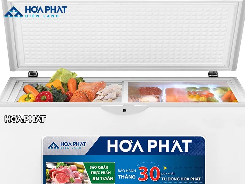 Sắp xếp thực phẩm gọn gàng, có khoảng trống để hơi lạnh lưu thông