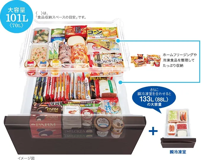 Tủ lạnh Mitsubishi MR-WXD70G, dung tích 700 lít