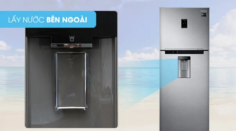 CÃ³ ngÄƒn láº¥y nÆ°á»›c bÃªn ngoÃ i khÃ¡ tiá»‡n dung - Tá»§ láº¡nh Samsung Inverter 380 lÃ­t RT38K5982SL/SV