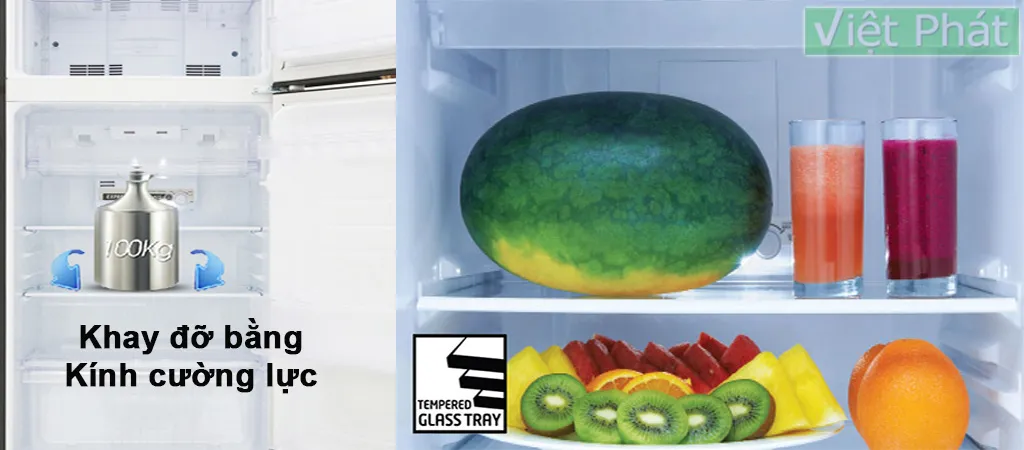 Tủ lạnh Sharp SJ-X196E-DSS khay kính cường lực